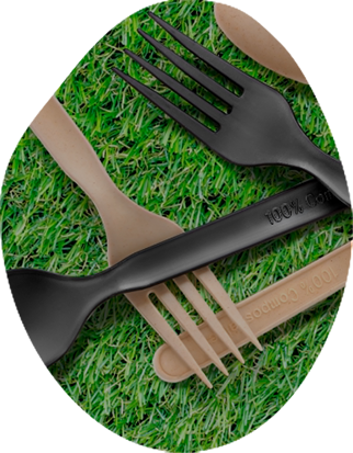 Couteau et fourche bio-amicales