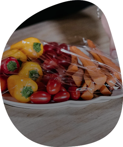 Enveloppe plastique biodégradable complète pour la nourriture